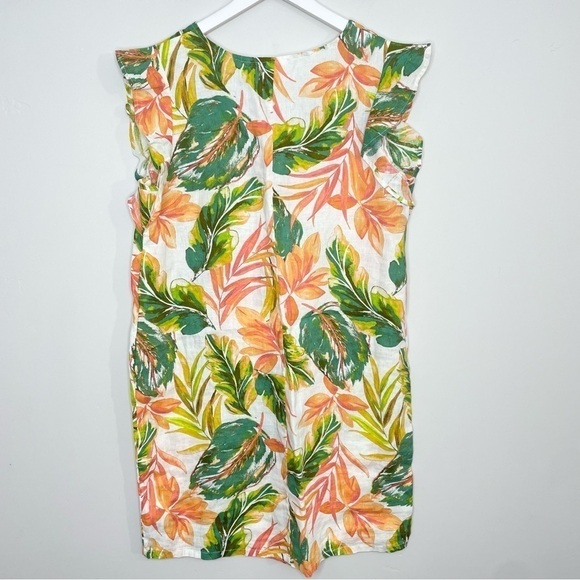 NWT Nicole Miller 100% Linen Tropical Print Shift Dress Size Medium - Picture 4 of 4